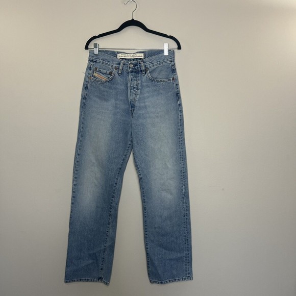 Diesel Jeans Men's 29 Blue Straight Denim Button Fly Pants Y2K Made In Italy